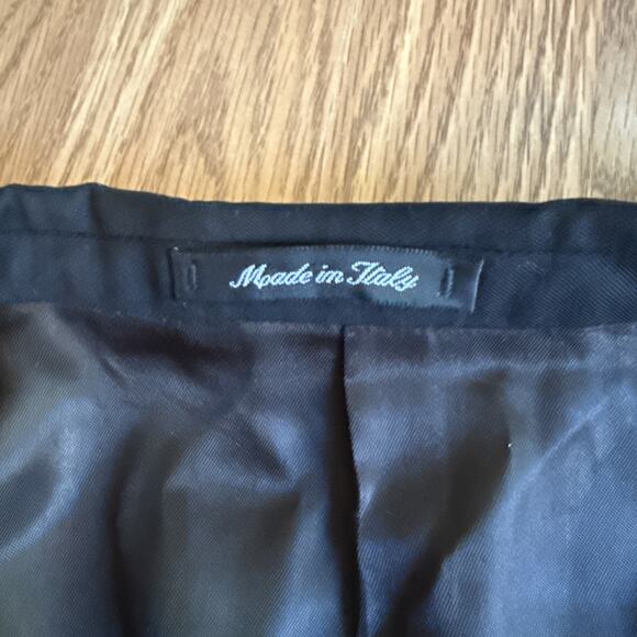 Vito Rufolo Made In Italy Suit Jacket Mens 40R Black Solid Wool Three Buttons - Picture 8 of 11